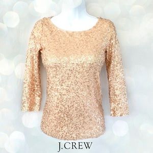 J.Crew champagne sequin top